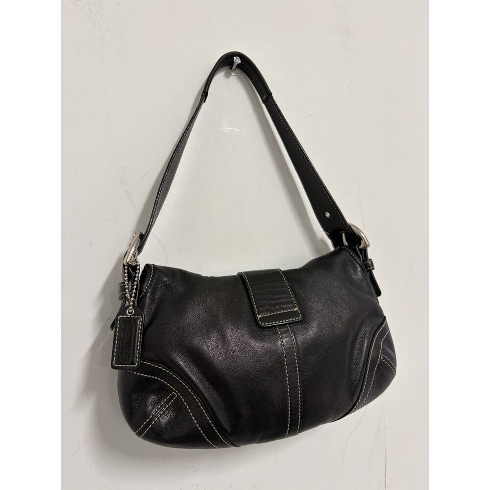Y2K Coach HO50-9247 Small Vintage Black Soho Leather Shoulder Bag 90’s Silver - Picture 5 of 16